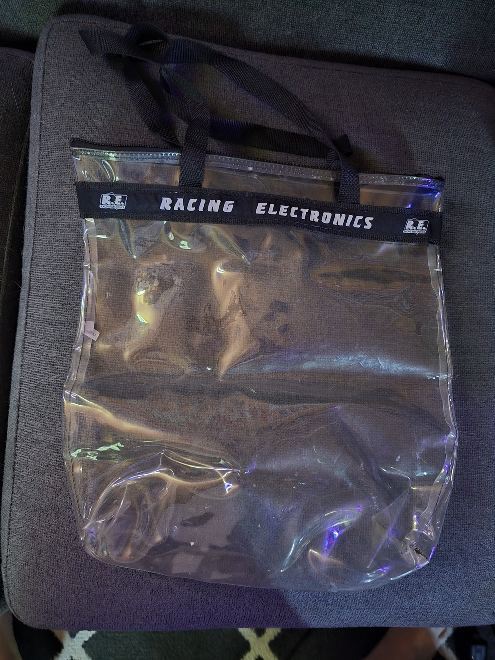 Racing Electronics Clear Vinyl Tote Bag with Black Trim